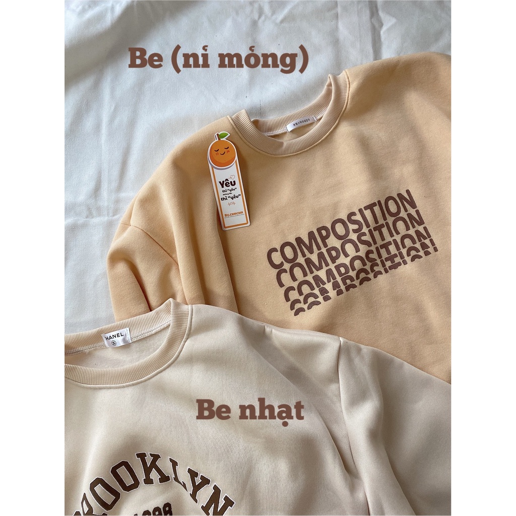 Áo Nỉ Sweater Nam Nữ Form Rộng Vải Nỉ Bông Dày Dặn phong cách Ulzzang Camstore