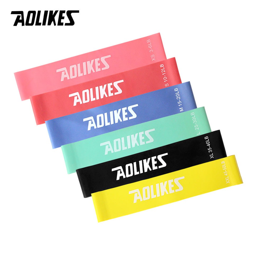 Dây Kháng Lực Mini Band Aolikes Chính Hãng Tập Chân Mông, Bộ 6 Dây Có Bán Lẻ - HcSport68