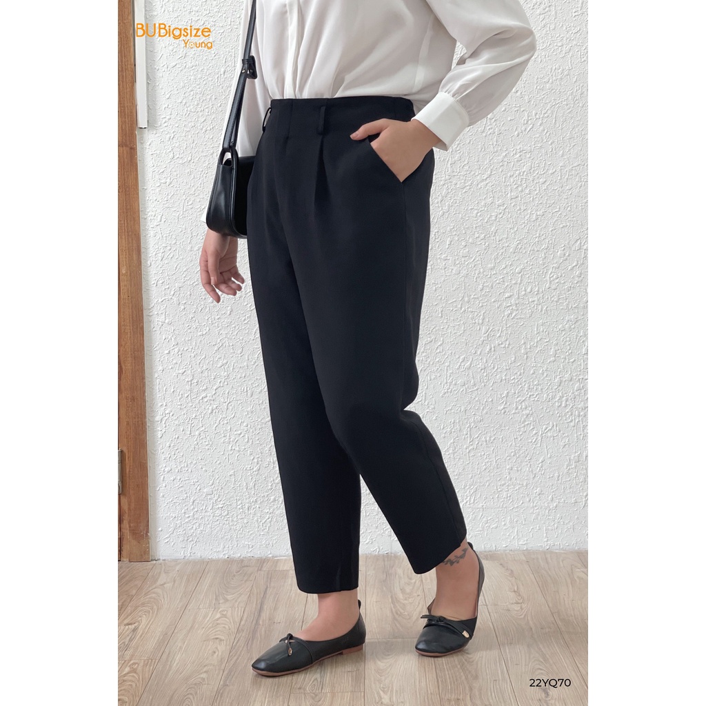 Quần baggy nữ thiết kế túi V khuy cài BIGSIZE (55kg đến 95kg) - 22YQ70 - [BU Bigsize Young]