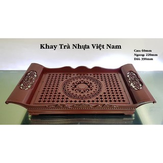 Khay trà nhựa giả gỗ - nhiều mẫu