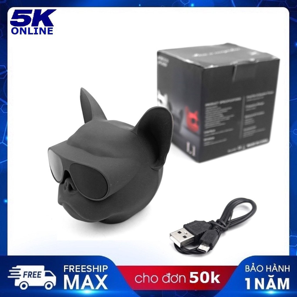 Loa bluetooth nghe nhạc mini hình đầu chó Bull vỏ chống thấm nước, hỗ trợ cắm thẻ nhớ, Loa không dây - Dutumi Gaming