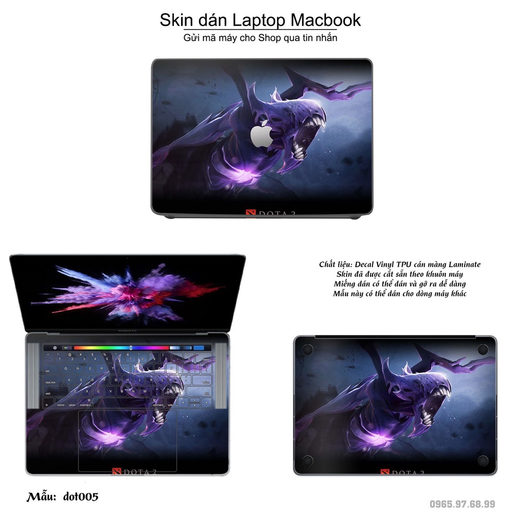 Skin dán Macbook mẫu Dota 2 (đã cắt sẵn, inbox mã máy cho shop)