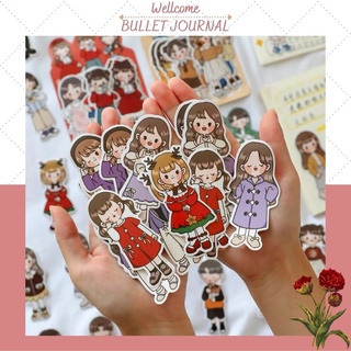 Set 20 stickers cô bé, cậu bé cute dễ thương