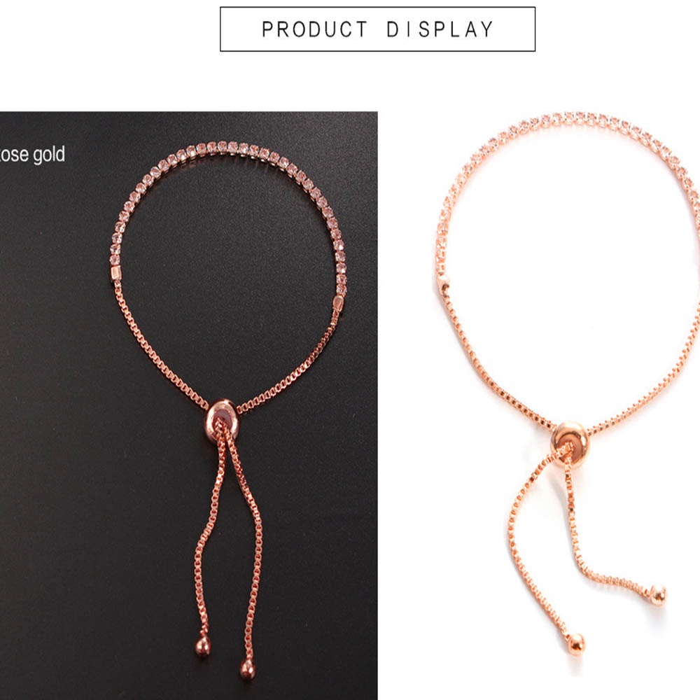 Vòng tay đính đá pha lê có thể điều chỉnh kích cỡ sang trọng