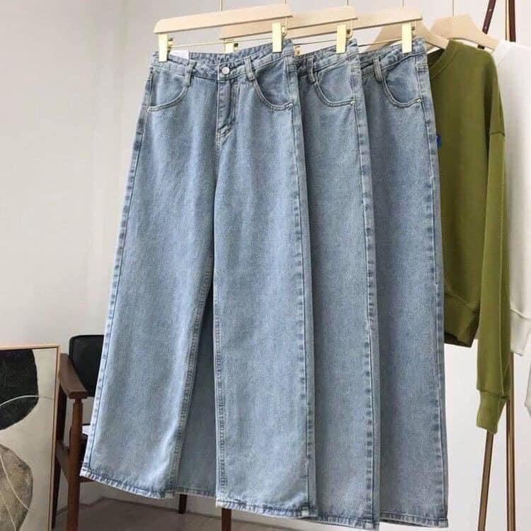 Quần bò ống rộng nữ cạp cao quần jeans ống rộng lưng cao, vải bò dày đẹp , không giãn ,dáng suông - Zadola Fashion