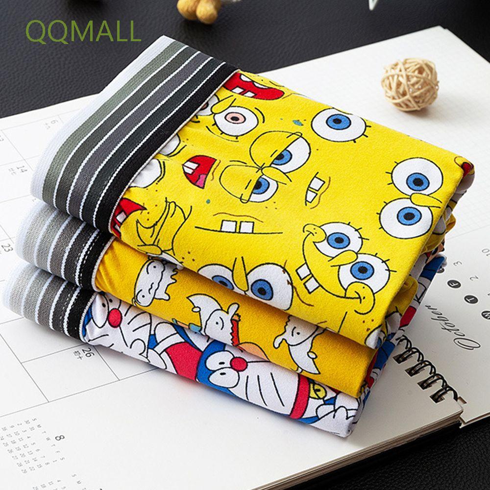 Quần lót boxer không đường may in hình Pikachu Doraemon SpongeBob thời trang dành cho nam