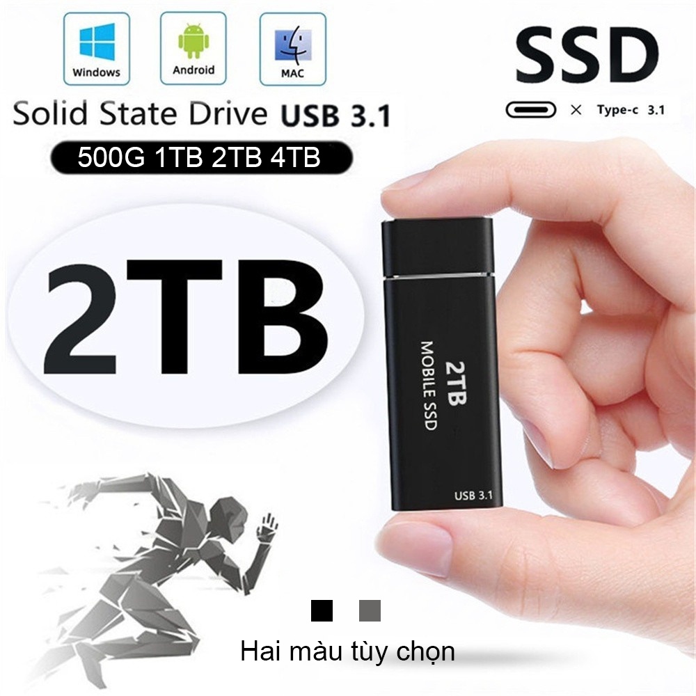 Ổ cứng ngoài SSD 1TB 2TB 500GB cổng USB 3.1 4TB