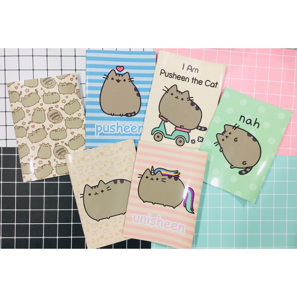 Vở pusheen kẻ ngang S7VI17 tập pusheen vở hoạt hình sổ hoạt hình 25x17cm 80 trang giấy đẹp