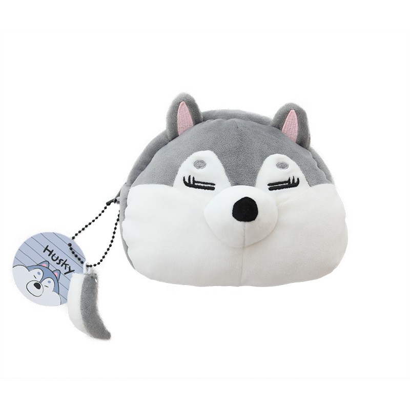 Móc Khóa Hình Chó Husky Nhồi Bông Dễ Thương