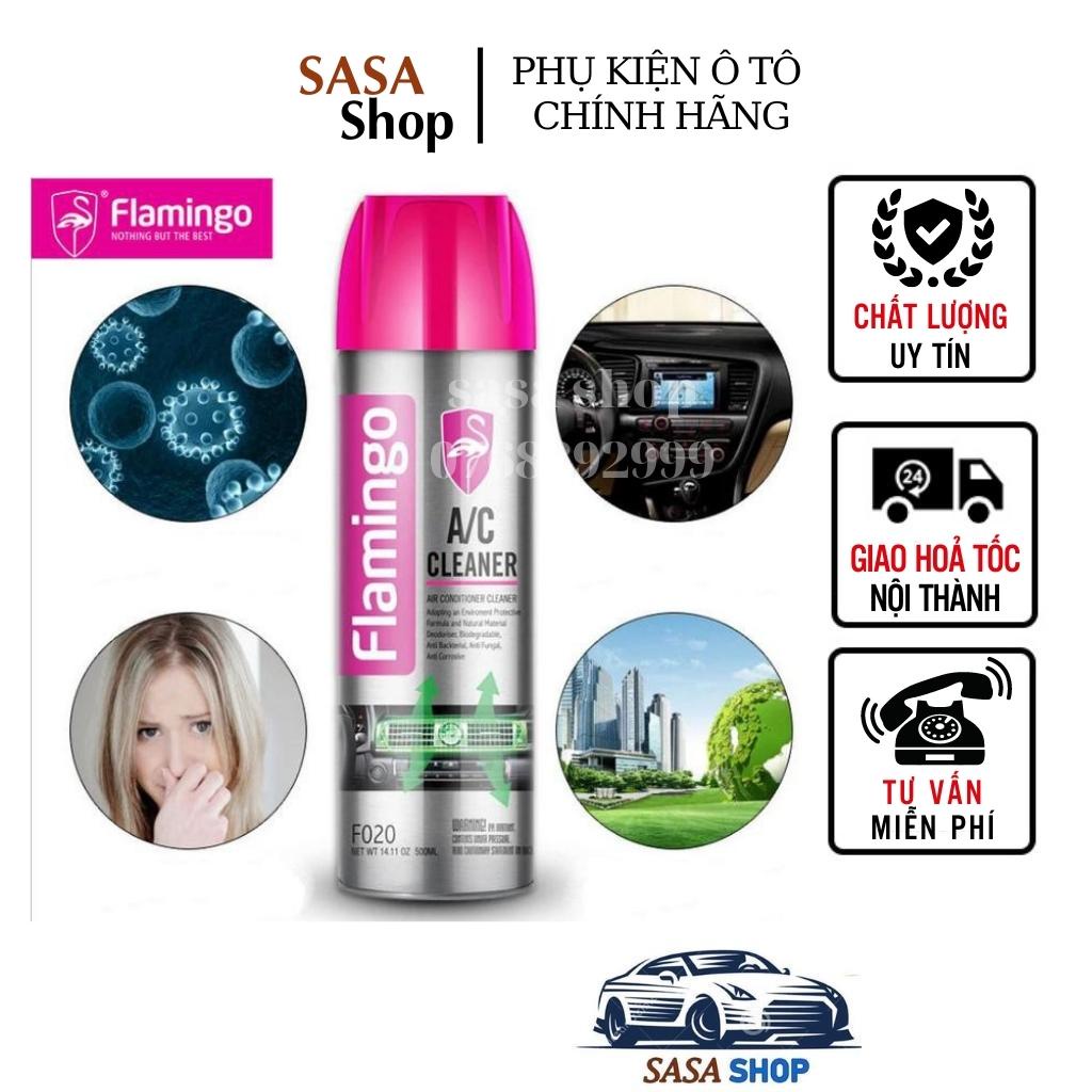 Bình Xịt Bọt Vệ Sinh Khử Mùi Hôi Điều Hòa Ô Tô Flamingo F020 500ml - Hãng Phân Phối Chính Thức