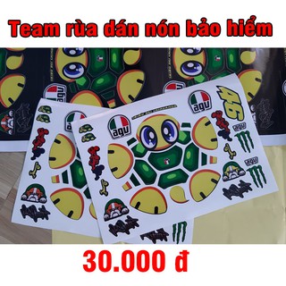 tem rùa dán nón bảo hiểm 3/4 or 1/2