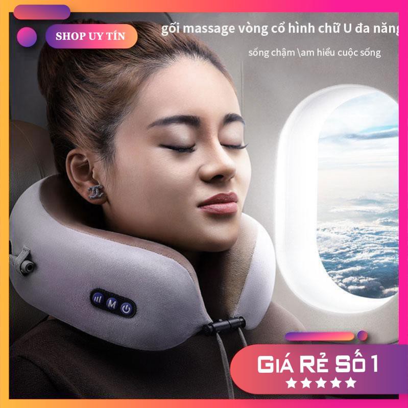 Gối Massage Vòng Cổ Chữ U 360 Đa Năng - Hỗ Trợ Mát Xa Vùng Cổ