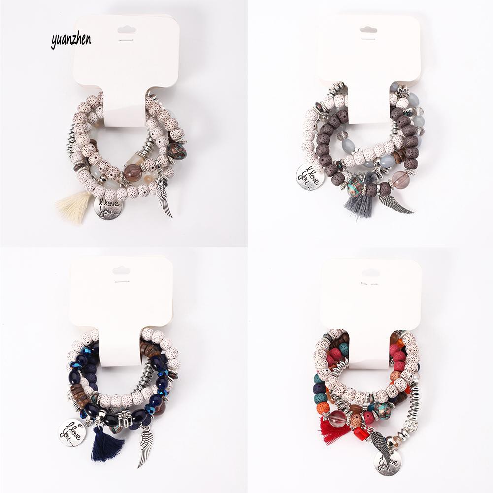 Set 4 chuỗi hạt đeo tay phong cách Boho dành cho nữ | BigBuy360 - bigbuy360.vn