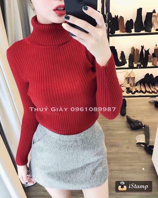 Áo len đũa cổ lọ