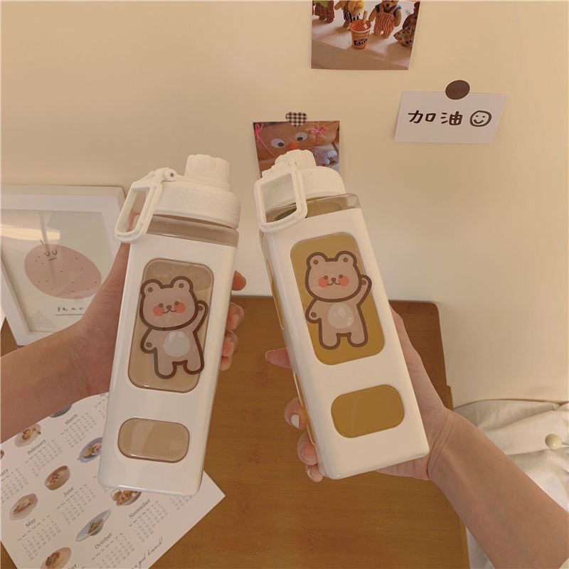 Bình Nước Dung Tích 700ml/900ml Kèm Ống Hút Tiện Dụng Cho Học Sinh