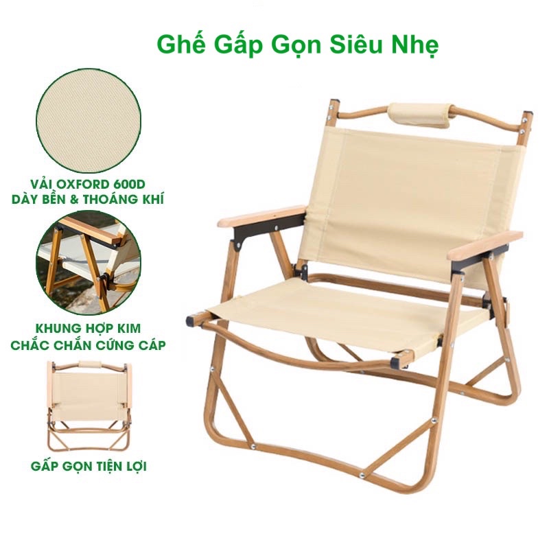 Bàn Ghế Dã Ngoại Gấp Gọn Khung Hợp Kim Vải Oxford 600D Dùng Cắm Trại Ghế Câu Cá Phượt Du Lịch Nhỏ Gọn &amp; Siêu Nhẹ