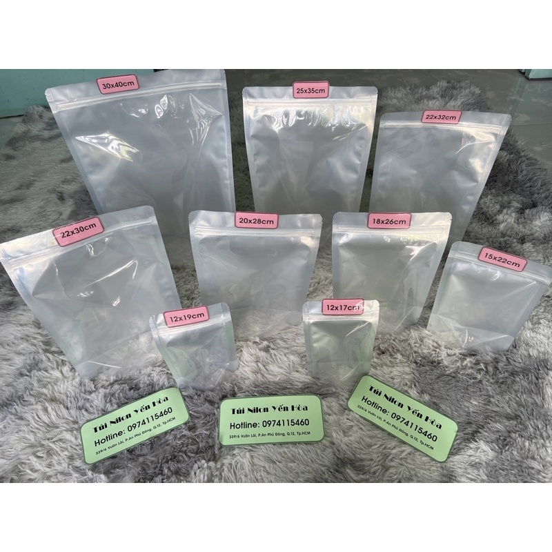 1kg túi zip đáy đứng mặt bạc mặt trong hàng đẹp