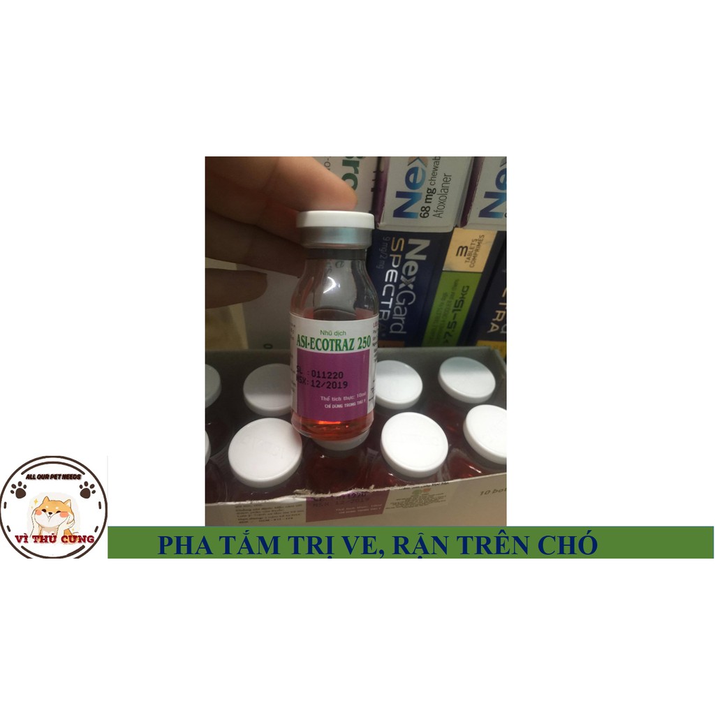 Lọ pha tắm ECOTRAZ 250 10ML cho chó