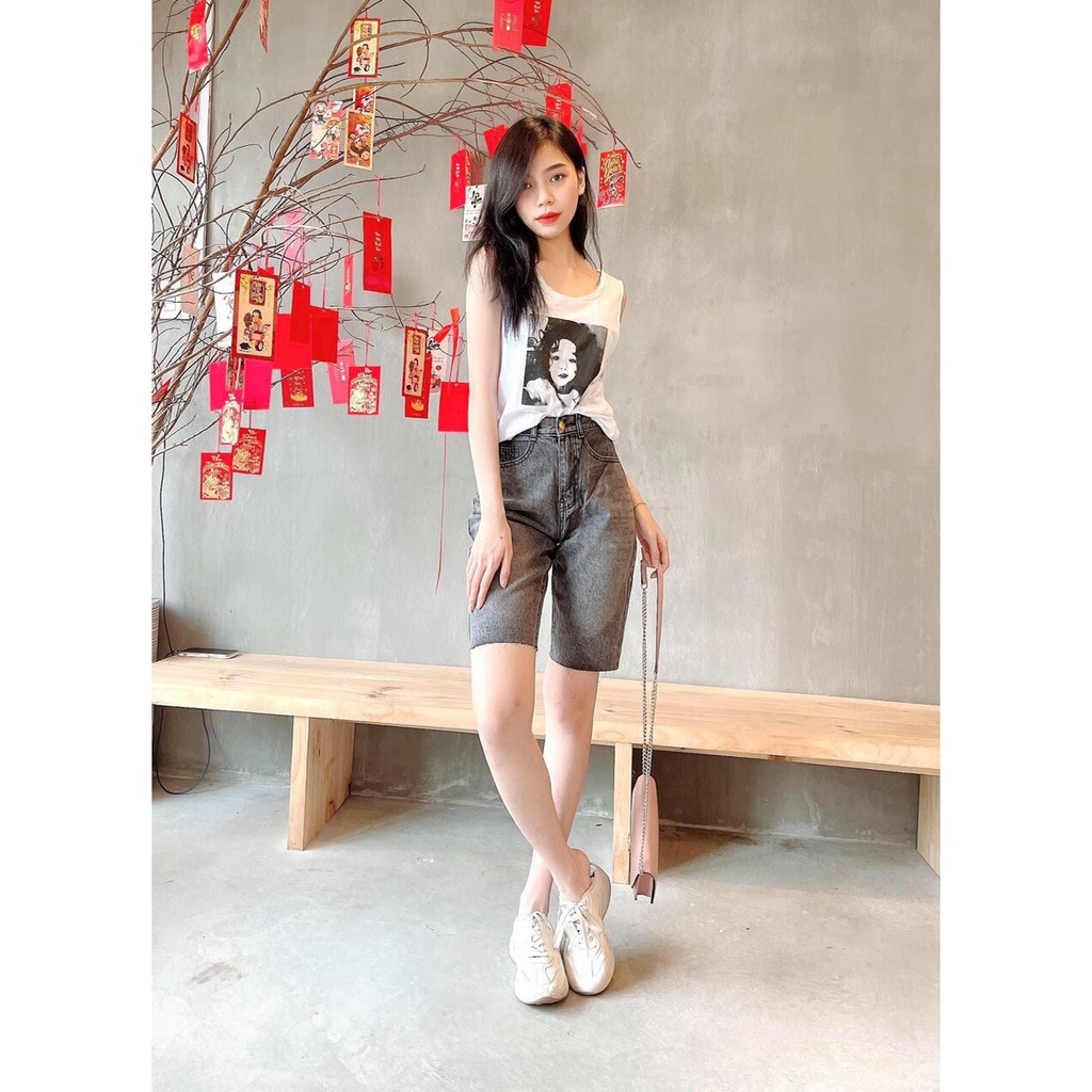 [ THOÁNG ĐÃNG ] QUẦN JEAN NGỐ LỬNG NỮ LƯNG CAO MÀU XÁM LAI TUA FORM BAGGY CAO CẤP NITI ĐỦ SIZE S, M, L PHỐI ĐỒ CỰC DỄ