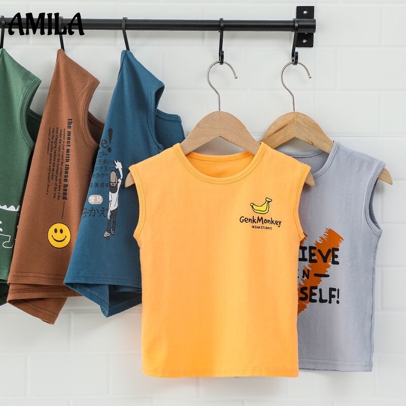 Áo thun ba lỗ AMILA cho bé 3-8 tuổi