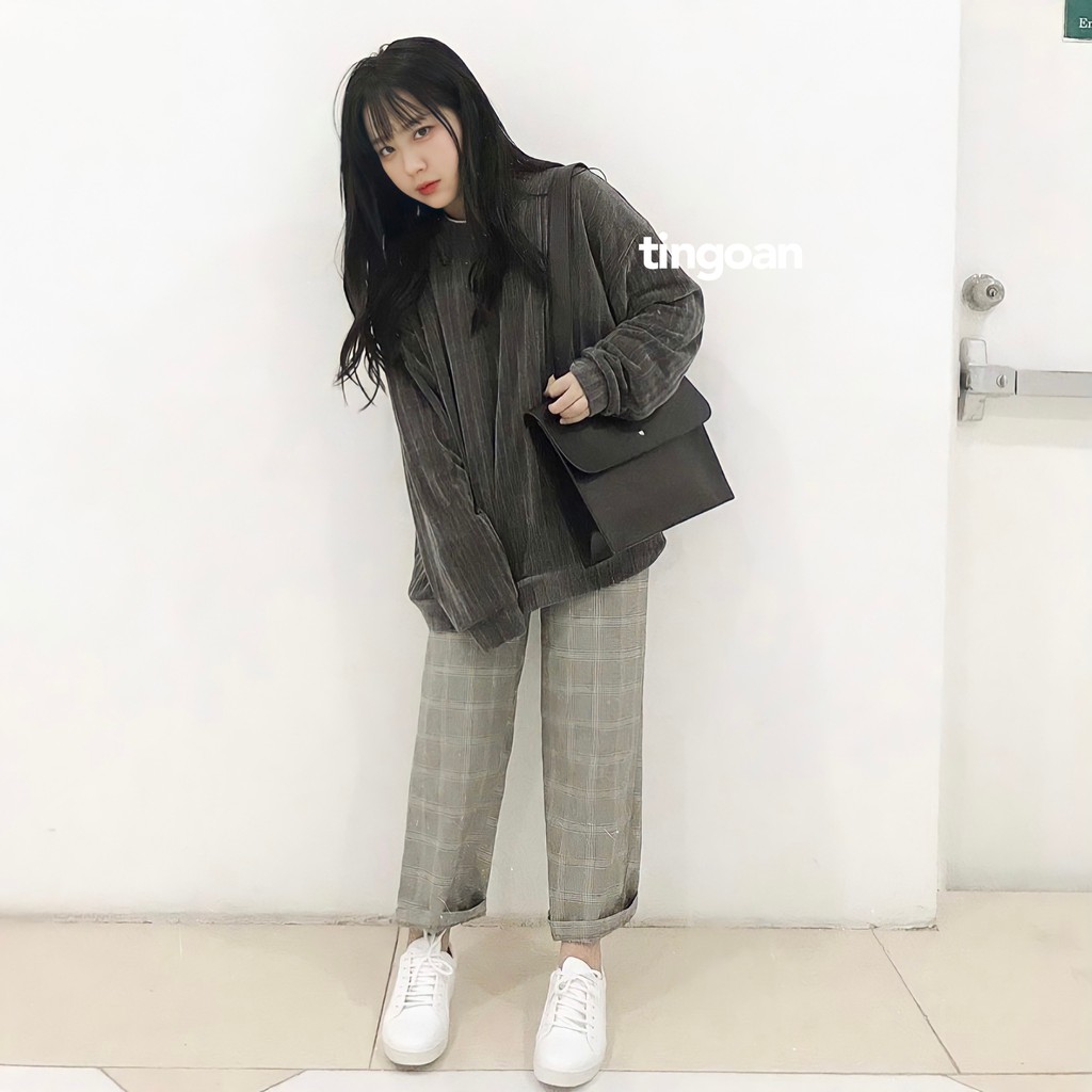 [Mã WABRMJ25 giảm 10% đơn 250K] Quần kẻ dáng xuông tingoan CARO CULOTTES/YG