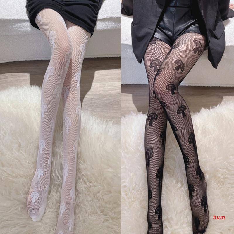 Quần Tất Lưới Xuyên Thấu Họa Tiết Nấm Phong Cách Lolita Nhật Bản Dành Cho Nữ
