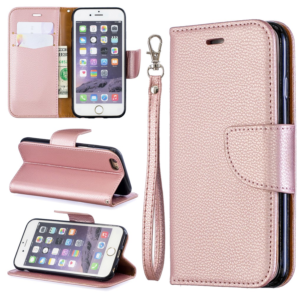 Bao da điện thoại dạng ví dây đeo cho iPhone 6/6S/6 Plus/6S Plus | BigBuy360 - bigbuy360.vn