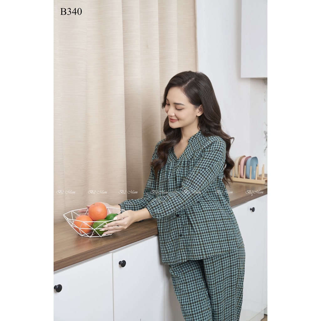 Bộ bầu và sau sinh caro cổ tàu B2 MUM B340
