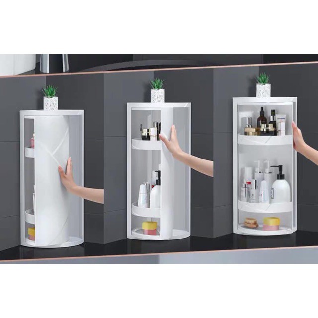 Kệ nhà tắm 3 tầng xoay 360 độ thông minh