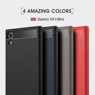 Sale 69% Ốp điện thoại nhựa TPU sợi carbon chất lượng cao dành cho Sony Xperia XA1 Ultra, Gray Giá gốc 63000đ- 116B63
