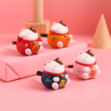 Nước Hoa Gài Cửa Gió Khử Mùi Xe Hơi Cao Cấp, Hình Mèo Thần Tài