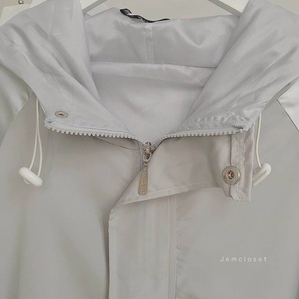 Áo Khoác Dù Nữ Tráng Bạc JEM CLOSET Áo Khoác Form Rộng Dài Tay Mũ Rộng Chất Siêu Nhẹ Unisex 4 Màu Đen Hồng Tím Xám 1564