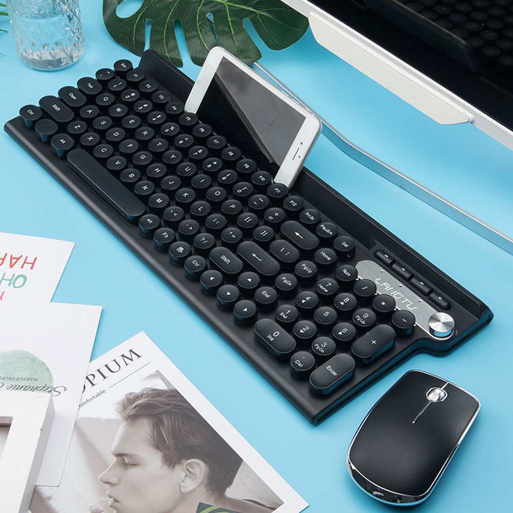 Combo Bộ Bàn Phím Và Chuột Không Dây 2.4G Ergonomic Chơi Game Tắt Tiếng Chuột Bàn Phím Đa Phương Tiện Full-Kích Thước