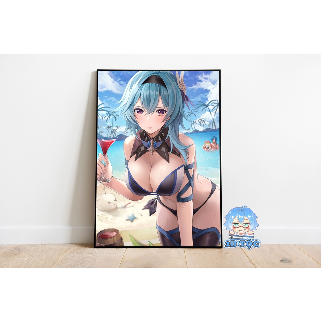 Tranh poster A3 dán tường Eula  (5) Game Genshin Impact - 2D Tộc Shop