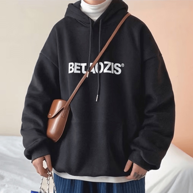 Áo hoodie Dáng Rộng In Chữ Thời Trang Nhật Bản Chất Lượng Cao Cho Nam Cỡ M-5XL