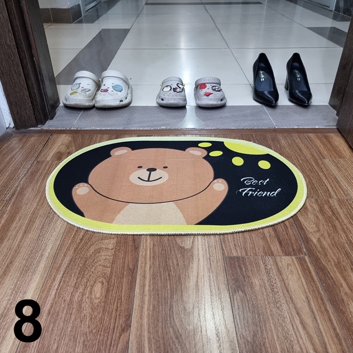 Thảm Chùi Chân Chống Trượt. Thảm Lau Chân Siêu Thấm. Hình Ovan