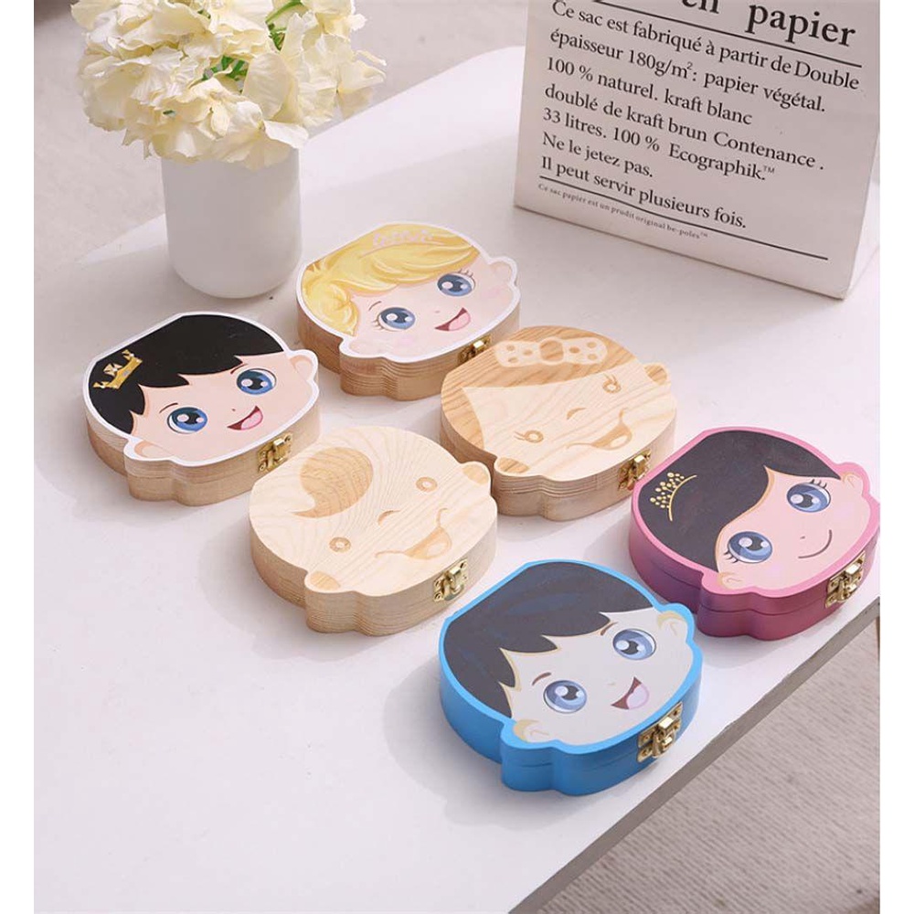 Hộp Gỗ Lưu Trữ Răng Sữa Em Bé Thông Dụng Sáng Tạo