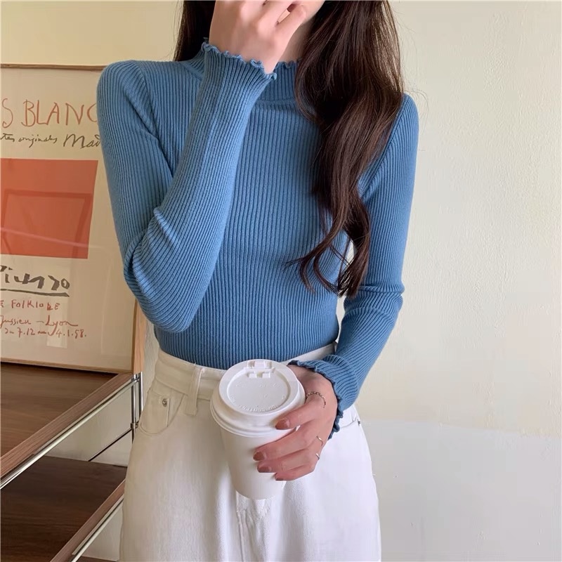 VN236 Áo len thu đông Quảng Châu cổ tay cách điệu chất đẹp