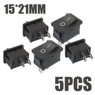 Set 5 Công Tắc Bật / Tắt 2 Chấu AC 250V / 6A 125V / 10A Màu Đen