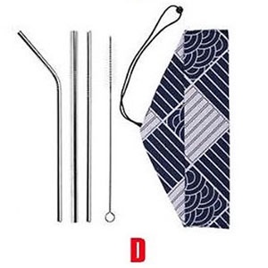 Bộ ống hút Inox sinh tố, trà sữa, cà phê, có túi vải đi kèm vô cùng sang trọng, lịch thiệp