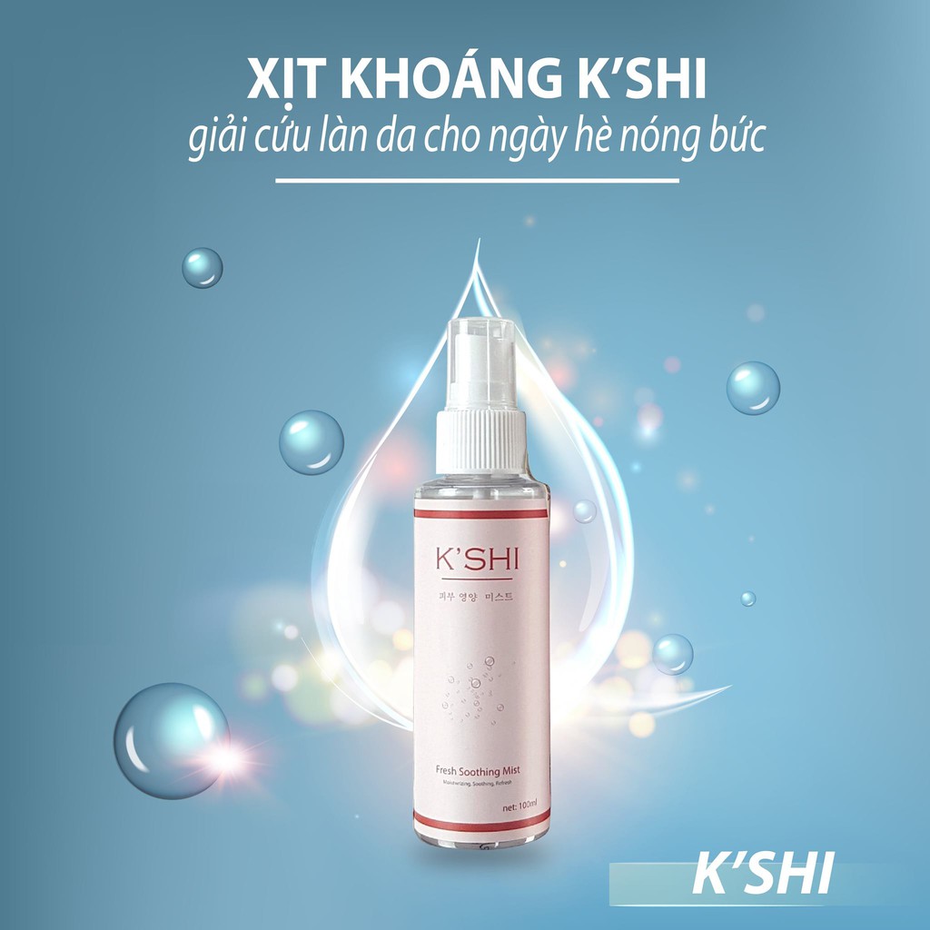 Xịt Khoáng K'shi Cấp Ẩm Chống Nhăn Lão Hóa, Giữ Lớp Trang Điểm Hoàn Hảo 100ML (Ưu Đãi Sốc)