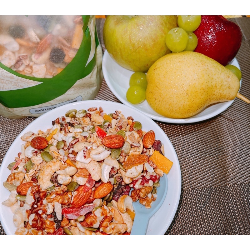 Granola siêu hạt ăn kiêng ngũ cốc giảm cân dinh dưỡng eat clean không đường thêm hạt Macca