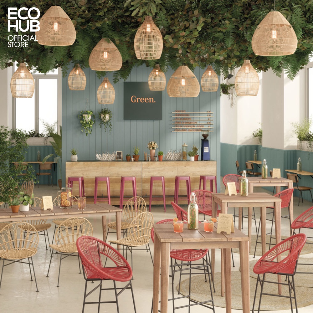 Đèn treo tường ECOHUB trang trí cho khách sạn, khu nghỉ dưỡng bằng sợi đay | EHD05