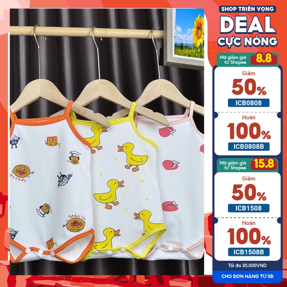 Bộ bodysuit 2 dây hình đáng yêu cho bé từ 5 đến12kg