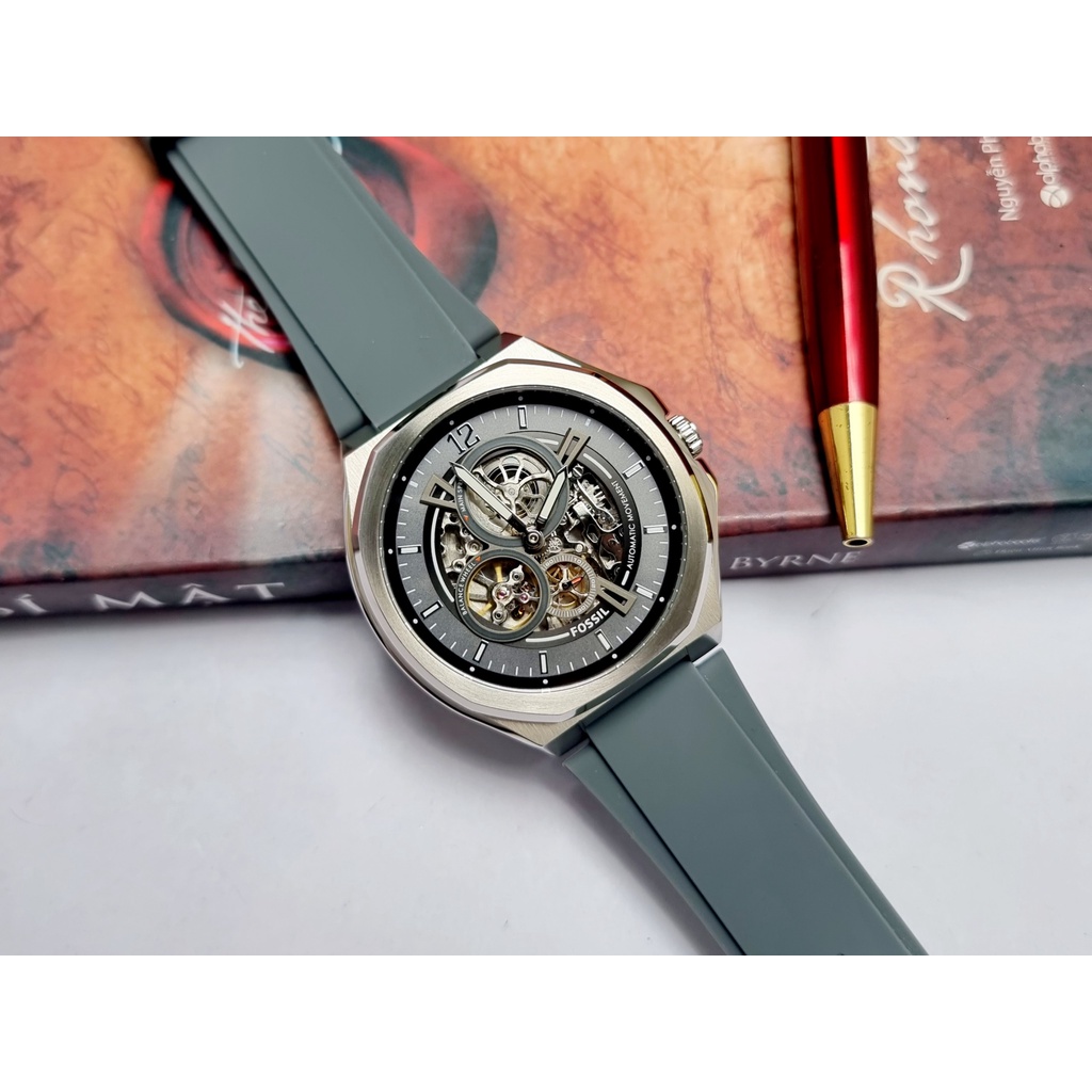 Đồng Hồ Nam Fossil BQ2623 Automatic Dây Casu Mặt Trắng