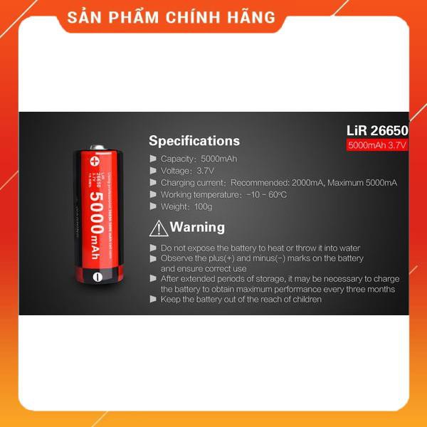 [HÀNG NHẬP KHẨU] [HÀNG TỐT] Pin sạc dự phòng KLARUS 26650 5000mAh sạc đi sạc lại được 5000 lần, siêu tiết kiệm