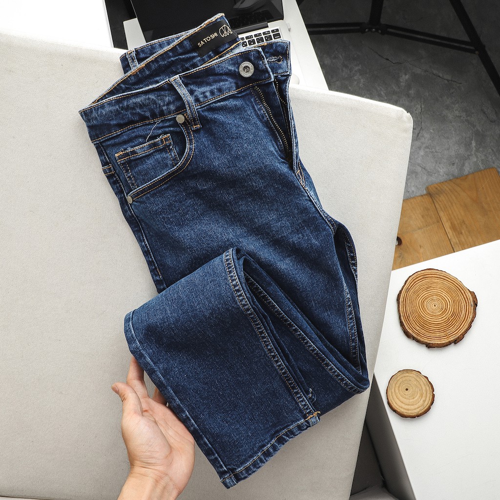 |Hẻm Store | Quần jean nam, quần bò nam SATOSHI SAQJ38 màu xanh trơn , form slimfit co giãn, dễ phối đồ | BigBuy360 - bigbuy360.vn