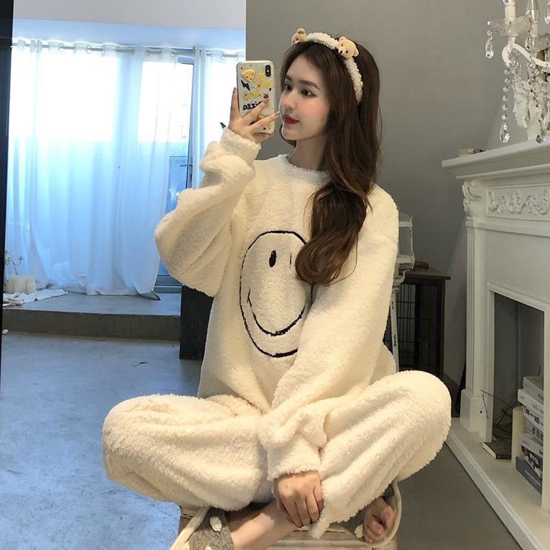 bộ ngủ lót bông ấm áp 2 màu