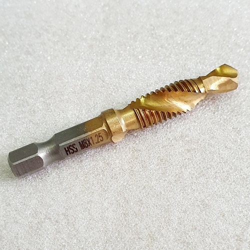 Một Mũi Khoan Tạo Ren Trong M8, Doa Âm Mũi Vít, Chuôi Lục Giác 6 Ly M8x1.25