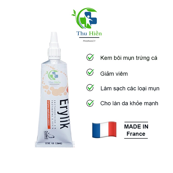 Erylik kem bôi mụn trứng cá, mụn bọc, mủ , mụn ẩn, đầu đen